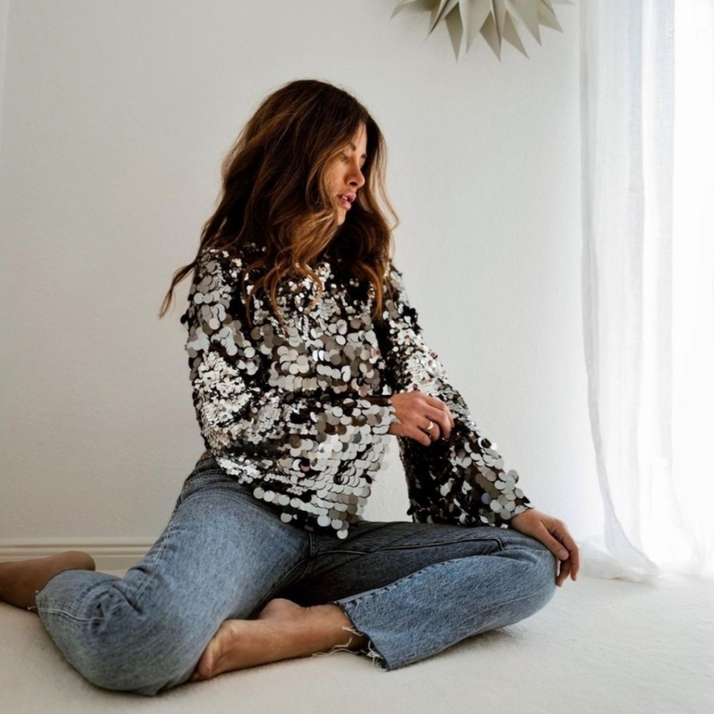 Zara sequin crop top